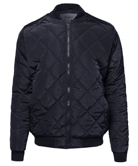 Men's Classic Quilted Padded Bomber Jacket