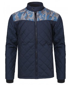 Men's Quilted Jacket With Camo Details