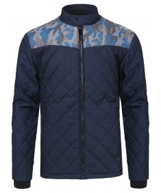 Men's Quilted Jacket With Camo Details