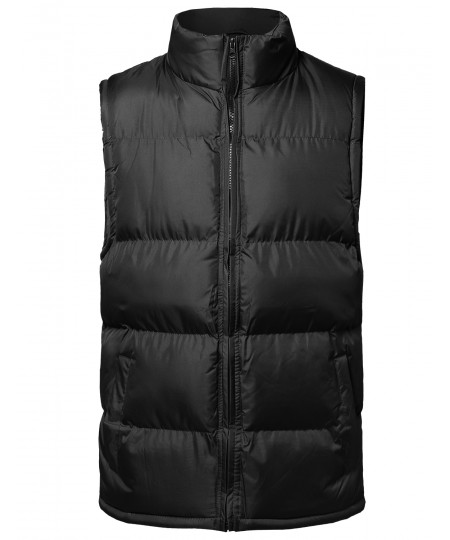 Men's Solid Zip-Up Vest