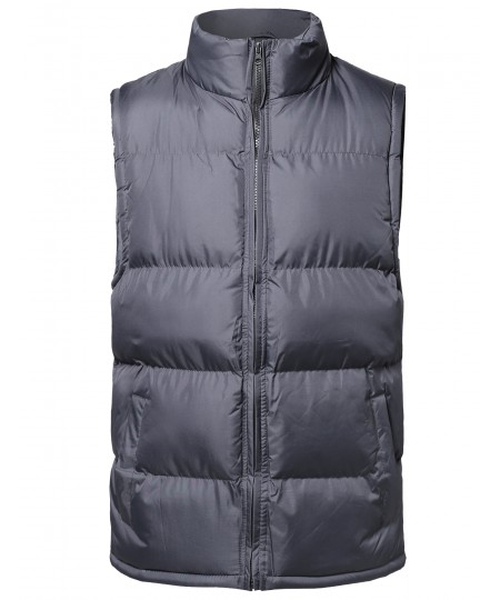 Men's Solid Zip-Up Vest