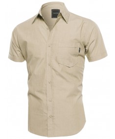 Men's Classic Short Sleeve Button Down Shirt 
