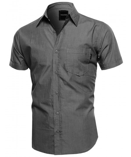 Men's Classic Short Sleeve Button Down Shirt 