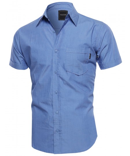 Men's Classic Short Sleeve Button Down Shirt 