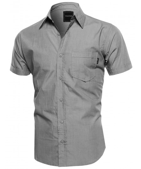 Men's Classic Short Sleeve Button Down Shirt 