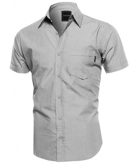 Men's Classic Short Sleeve Button Down Shirt 