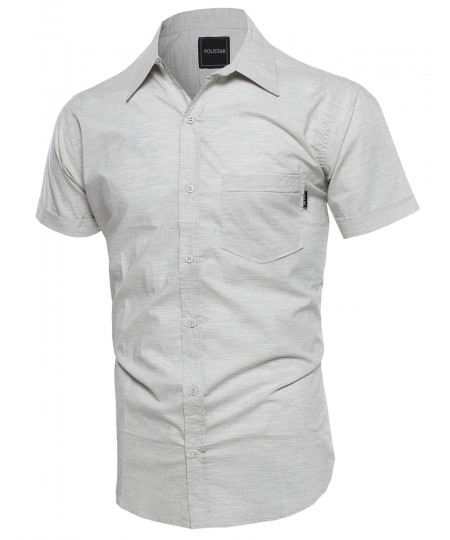 Men's Classic Short Sleeve Button Down Shirt 