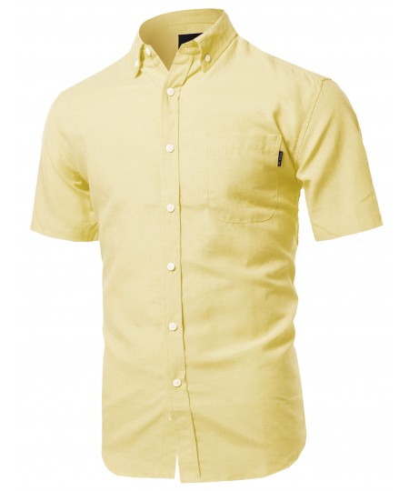 Men's Basic Short Sleeve Button Up Shirt