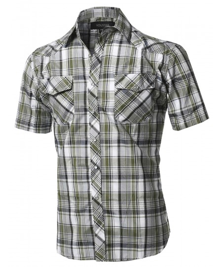 Men's Western Casual Button Down Shirt