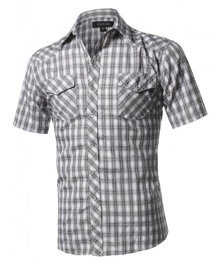 Men's Western Casual Button Down Shirt