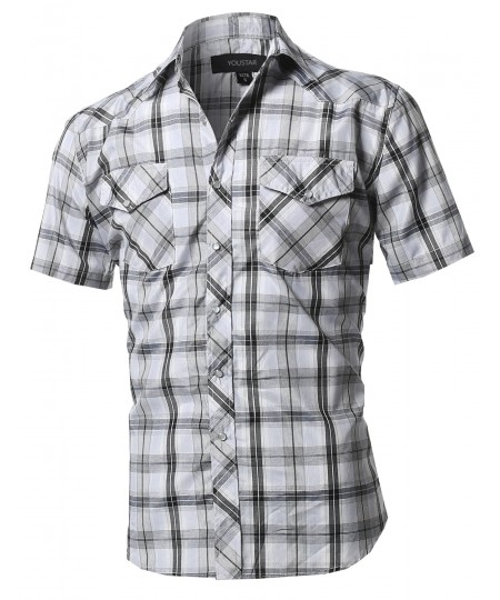 Men's Western Casual Button Down Shirt