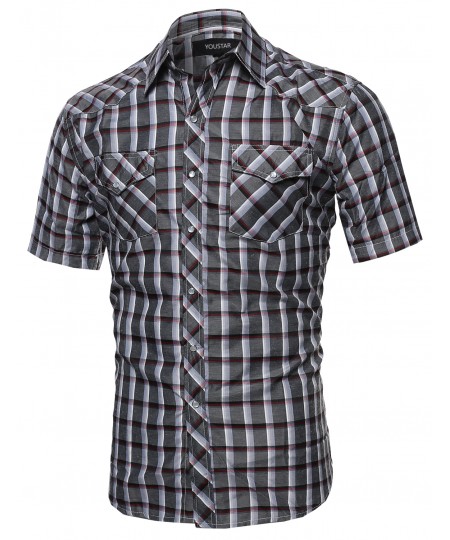 Men's Western Casual Button Down Shirt