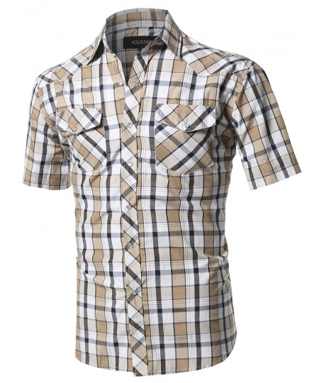 Men's Western Casual Button Down Shirt