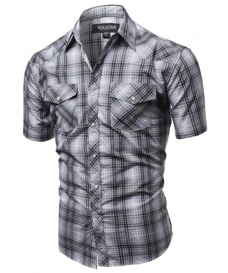 Men's Western Casual Button Down Shirt