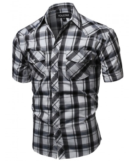 Men's Western Casual Button Down Shirt