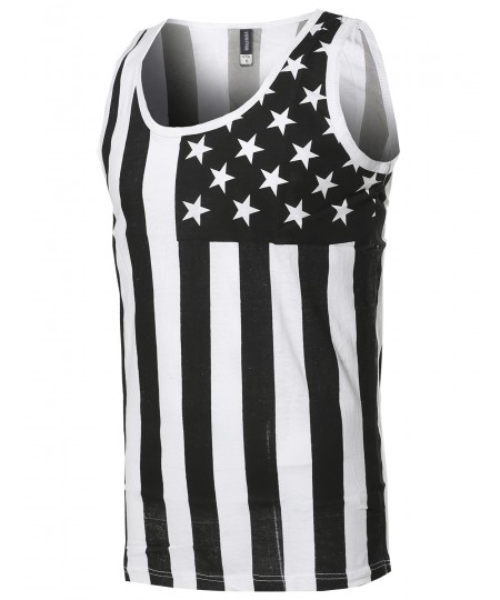 Men's American Flag Patriotic Sleeveless Tank Top