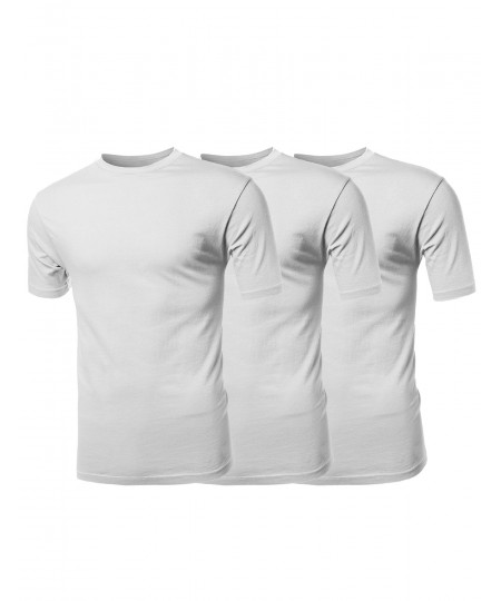 Men's Basic Solid Various Color Crew Neck Short Sleeves Tee