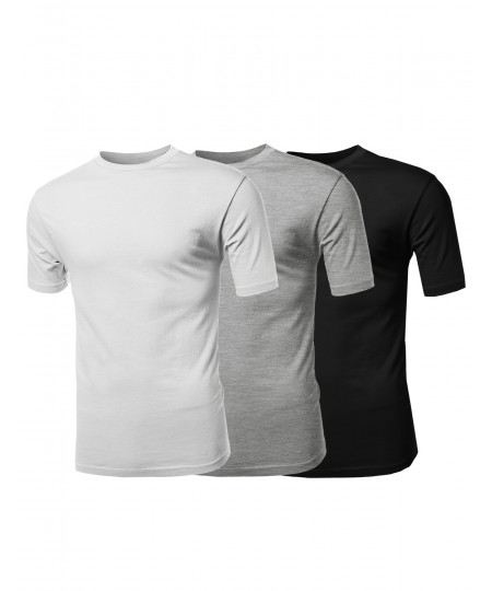 Men's Basic Solid Various Color Crew Neck Short Sleeves Tee