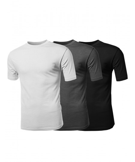 Men's Basic Solid Various Color Crew Neck Short Sleeves Tee