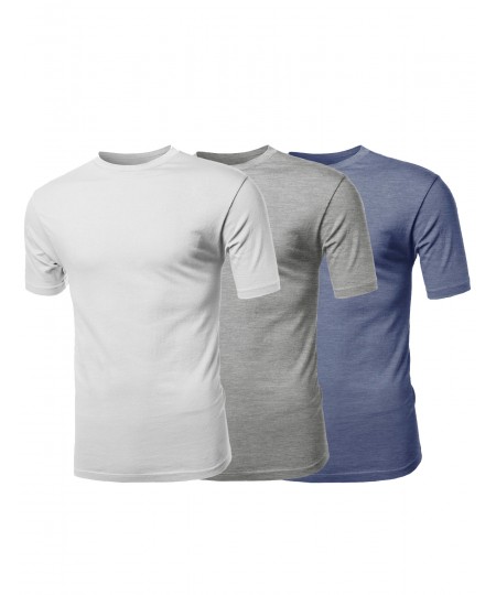 Men's Basic Solid Various Color Crew Neck Short Sleeves Tee