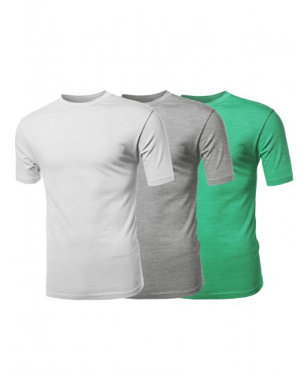 Men's Basic Solid Various Color Crew Neck Short Sleeves Tee