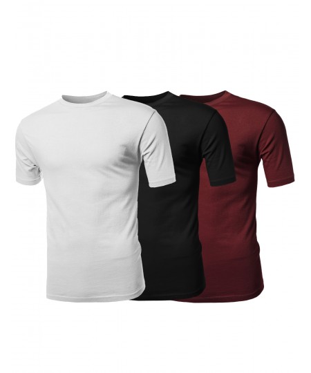 Men's Basic Solid Various Color Crew Neck Short Sleeves Tee