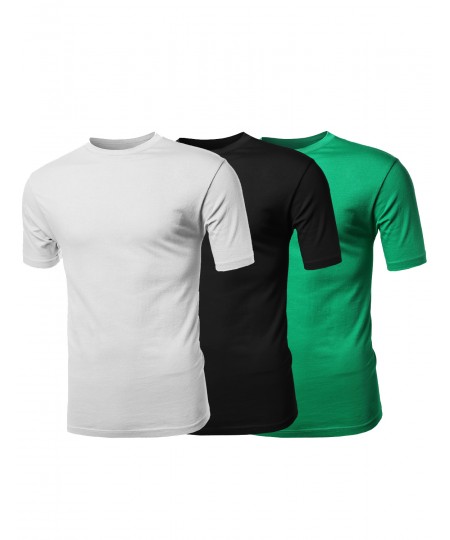 Men's Basic Solid Various Color Crew Neck Short Sleeves Tee