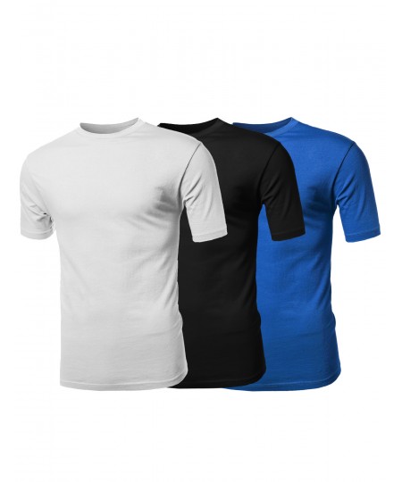 Men's Basic Solid Various Color Crew Neck Short Sleeves Tee