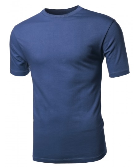 Men's Basic Solid Various Color Crew Neck Short Sleeves Tee