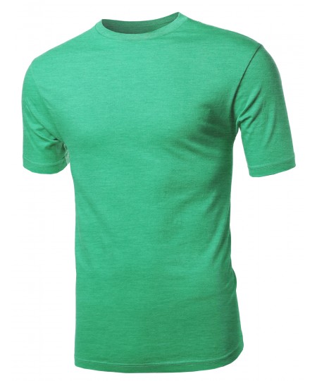 Men's Basic Solid Various Color Crew Neck Short Sleeves Tee