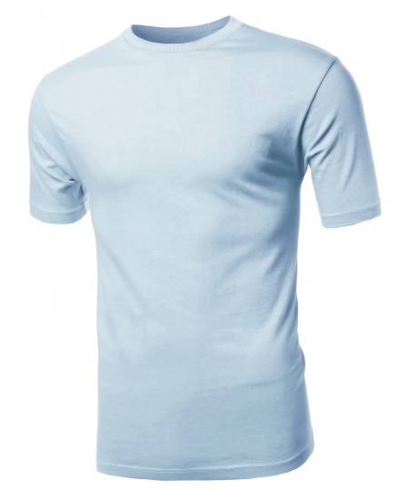 Men's Basic Solid Various Color Crew Neck Short Sleeves Tee