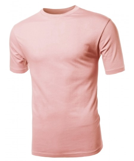 Men's Basic Solid Various Color Crew Neck Short Sleeves Tee