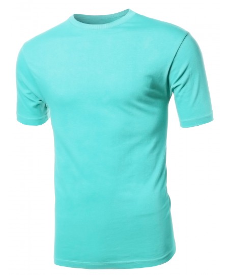 Men's Basic Solid Various Color Crew Neck Short Sleeves Tee