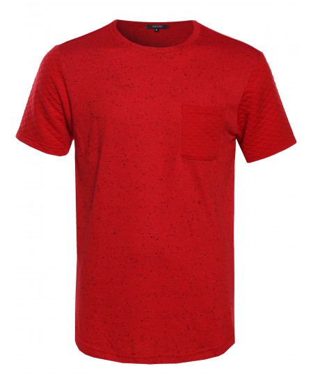 Men's French Terry Short Sleeve T-Shirt w/ Quilted Pocket 