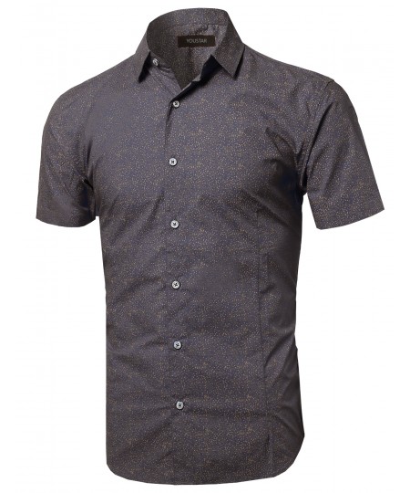 Men's Short Sleeve Printed Button Up Shirt