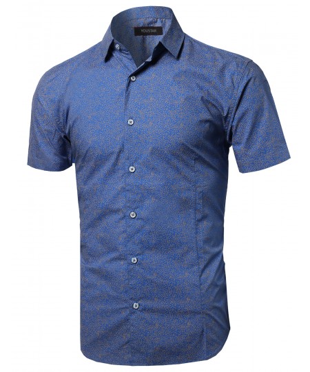 Men's Short Sleeve Printed Button Up Shirt