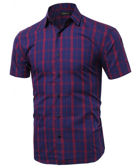 Men's Short Sleeve Printed Button Up Shirt