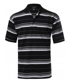 Men's  Basic Short Sleeve Stripe Polo Top (S-3XL)