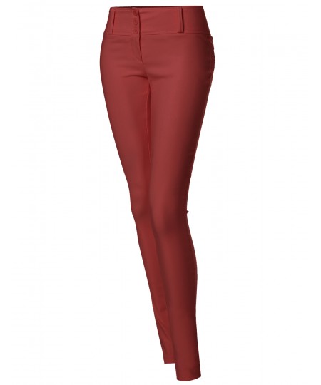 Women's Basic Office Slim Stretchy Full Length Pants