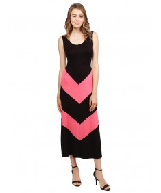 Women's Color Block Striped  Good Stretchy Long Dresses