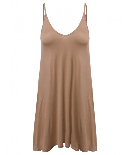 Women's Sleeveless Trapeze Spaghetti Strap Mini Dress