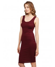 Women's Sleeveless Midi Length Rib Tank Dress