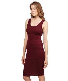 Women's Sleeveless Midi Length Rib Tank Dress