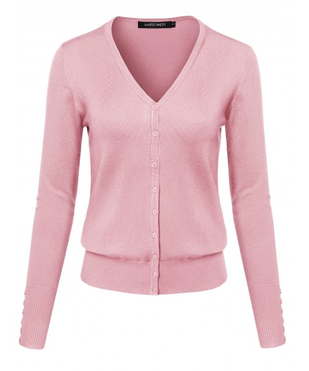 Women's Basic Solid Sweater Cardigans