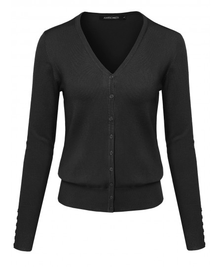 Women's Basic Solid Sweater Cardigans