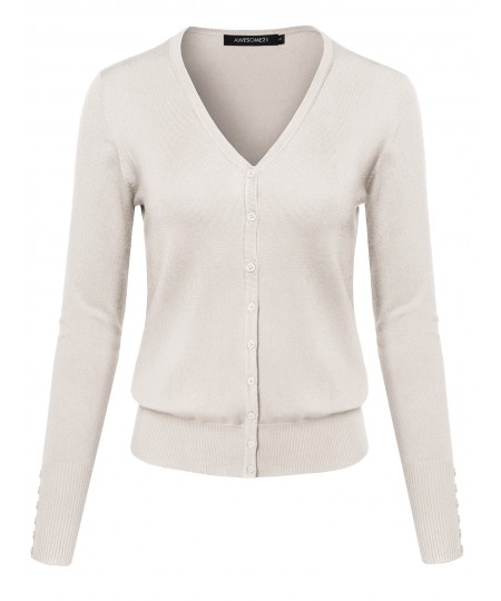 Women's Basic Solid Sweater Cardigans