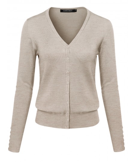 Women's Basic Solid Sweater Cardigans