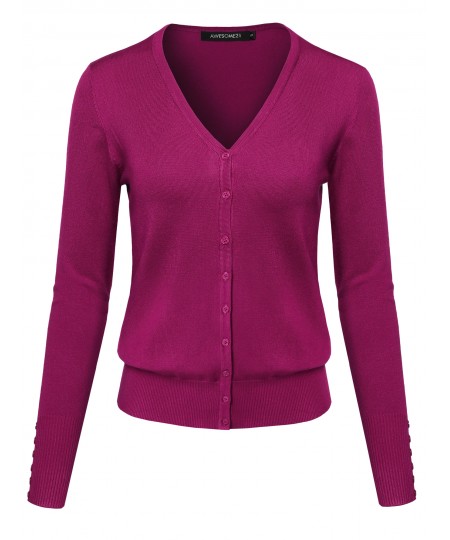 Women's Basic Solid Sweater Cardigans