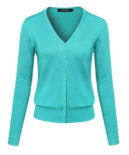 Women's Basic Solid Sweater Cardigans