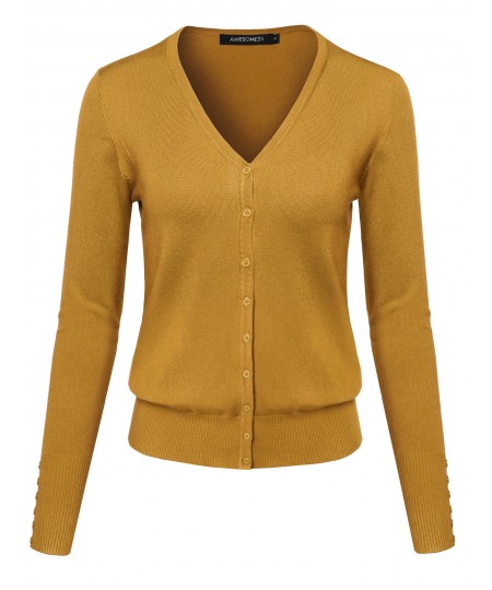 Women's Basic Solid Sweater Cardigans